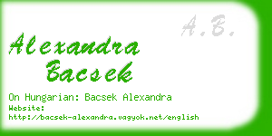 alexandra bacsek business card